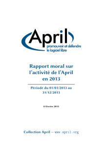 Page de couverture du rapport moral 2013
