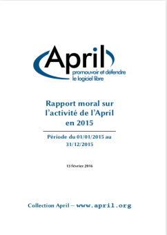 Page de couverture du rapport moral 2015